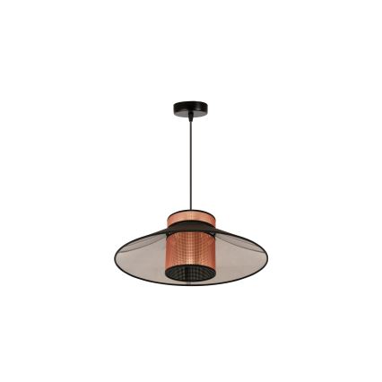 Duolla - Candeeiro suspenso RIO SHINY 1xE27/15W/230V diâmetro 45 cm preto/cobre