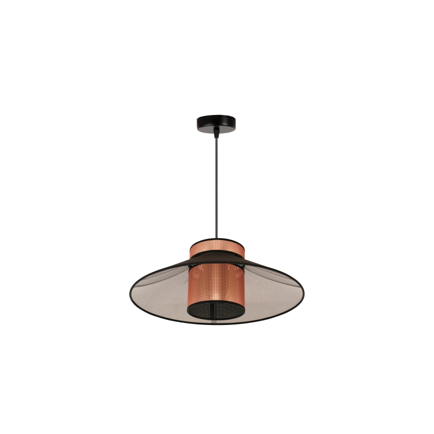 Duolla - Candeeiro suspenso RIO SHINY 1xE27/15W/230V diâmetro 45 cm preto/cobre