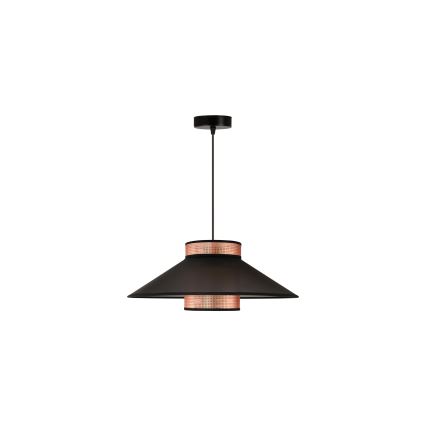Duolla - Candeeiro suspenso RIO SHINY 1xE27/15W/230V diâmetro 45 cm preto/cobre