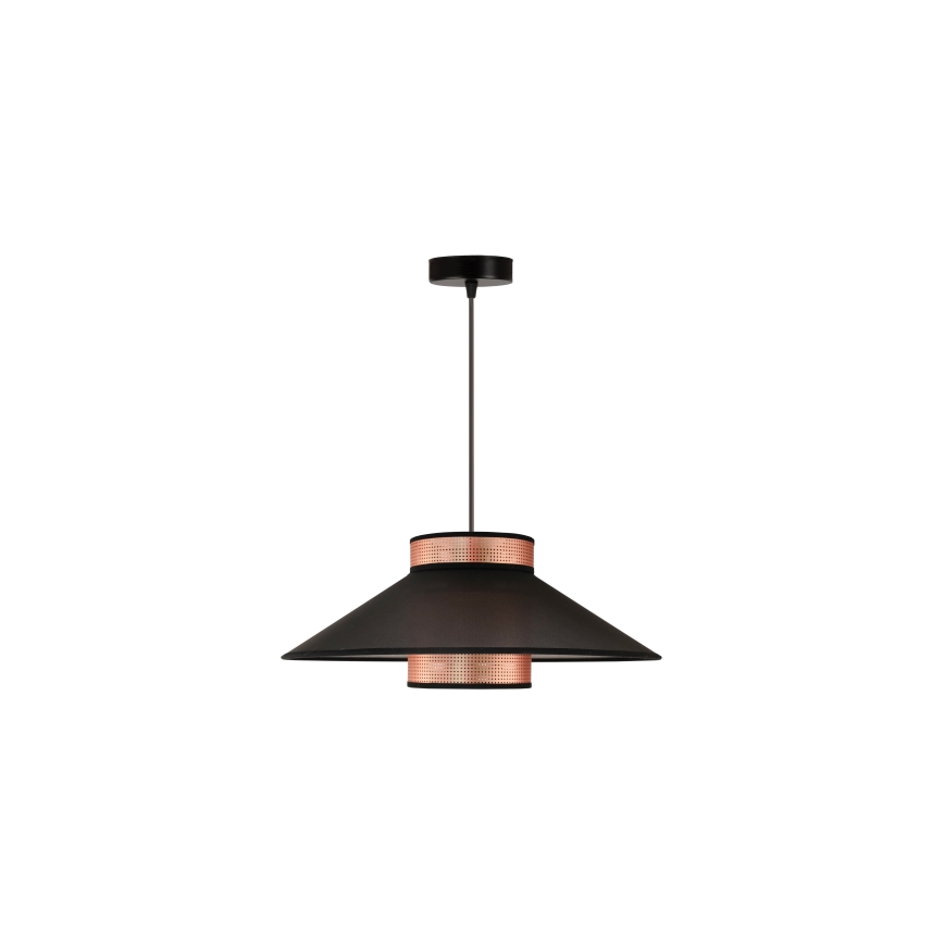 Duolla - Candeeiro suspenso RIO SHINY 1xE27/15W/230V diâmetro 45 cm preto/cobre