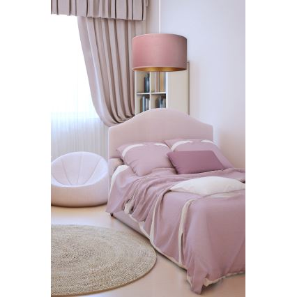 Duolla - Candeeiro suspenso ROLLER 1xE27/15W/230V diâmetro 40 cm rosa/dourado