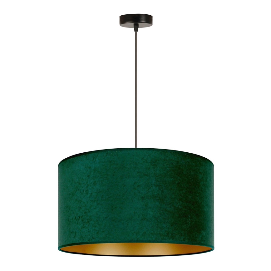 Duolla - Candeeiro suspenso ROLLER 1xE27/15W/230V diâmetro 40 cm verde escuro/dourado