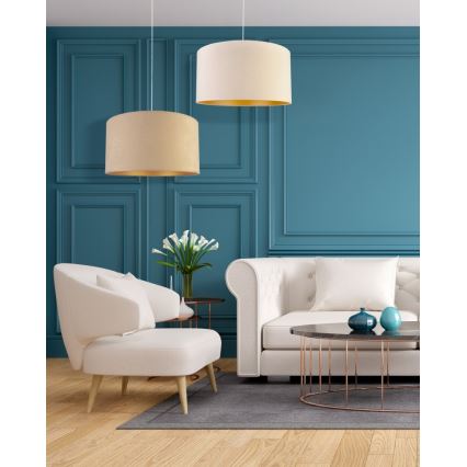 Duolla - Candeeiro suspenso ROLLER 1xE27/40W/230V diâmetro 40 cm bege