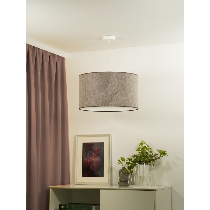 Duolla - Candeeiro suspenso ROLLER ECO RECYCLING 1xE27/15W/230V diâmetro 45 cm castanho