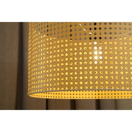 Duolla - Candeeiro suspenso ROLLER RATTAN 1xE27/15W/230V diâmetro 45 cm bege