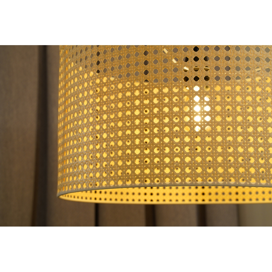 Duolla - Candeeiro suspenso ROLLER RATTAN 1xE27/15W/230V diâmetro 45 cm bege