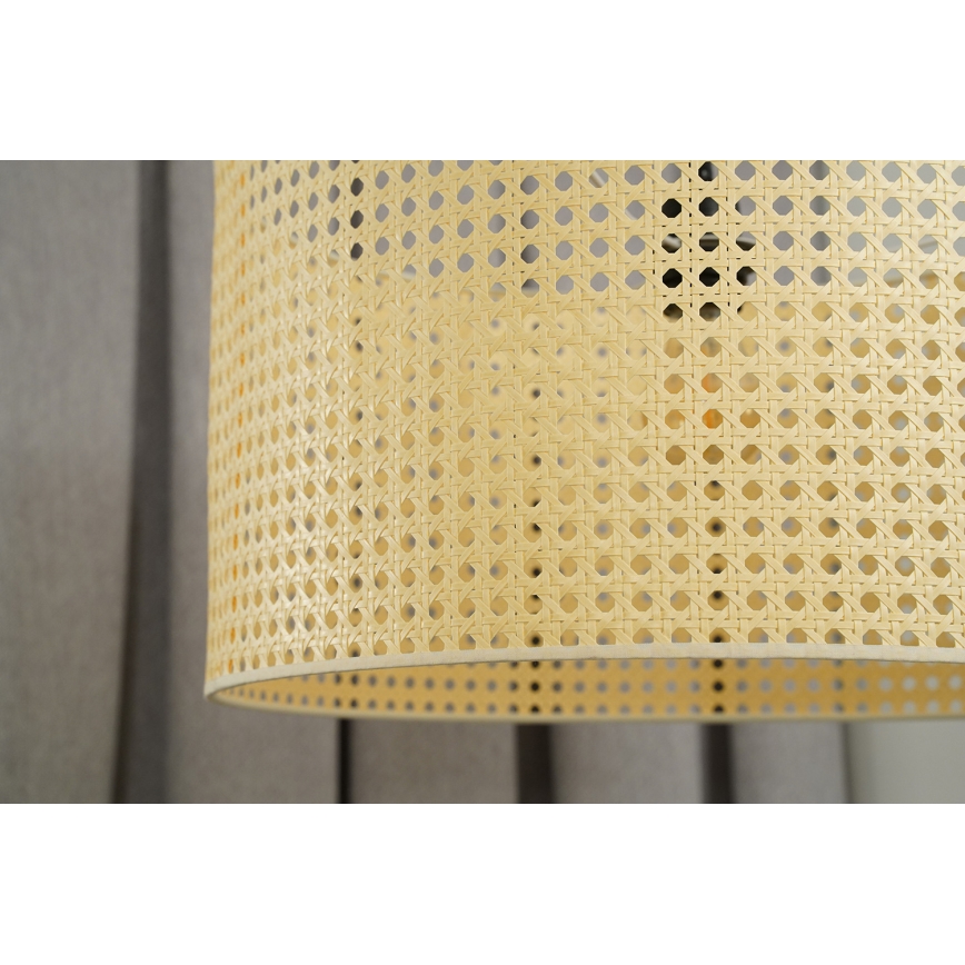 Duolla - Candeeiro suspenso ROLLER RATTAN 1xE27/15W/230V diâmetro 45 cm bege