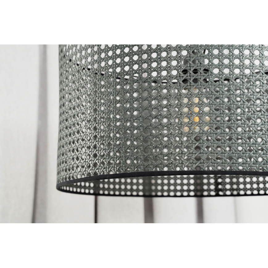 Duolla - Candeeiro suspenso ROLLER RATTAN 1xE27/15W/230V diâmetro 45 cm preto