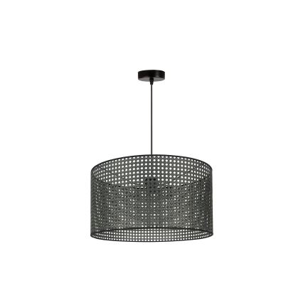 Duolla - Candeeiro suspenso ROLLER RATTAN 1xE27/15W/230V diâmetro 45 cm preto