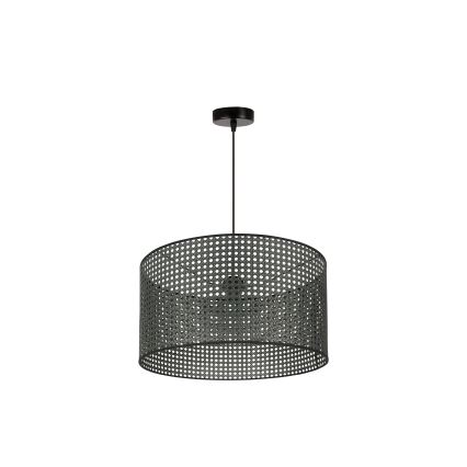 Duolla - Candeeiro suspenso ROLLER RATTAN 1xE27/15W/230V diâmetro 45 cm preto