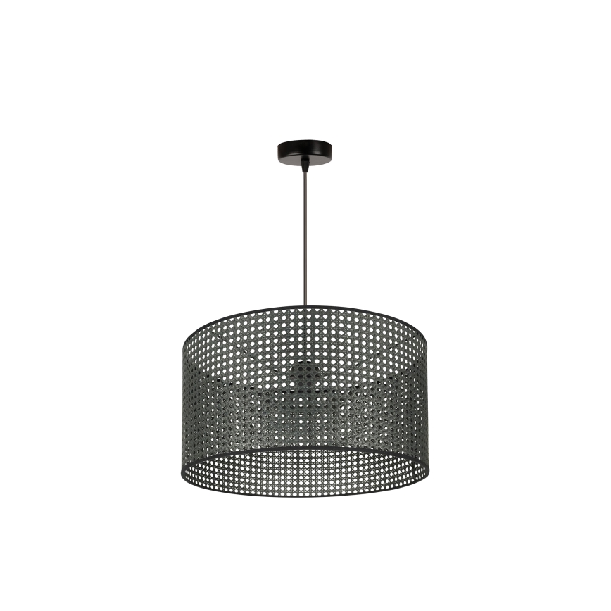 Duolla - Candeeiro suspenso ROLLER RATTAN 1xE27/15W/230V diâmetro 45 cm preto