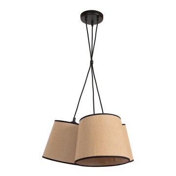 Duolla - Candeeiro suspenso ROSSA 3xE27/15W/230V diâmetro 45 cm castanho/preto