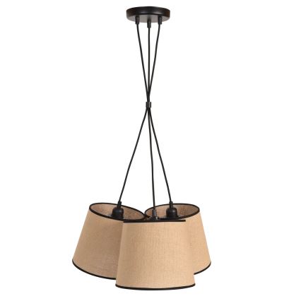 Duolla - Candeeiro suspenso ROSSA 3xE27/15W/230V diâmetro 45 cm castanho/preto