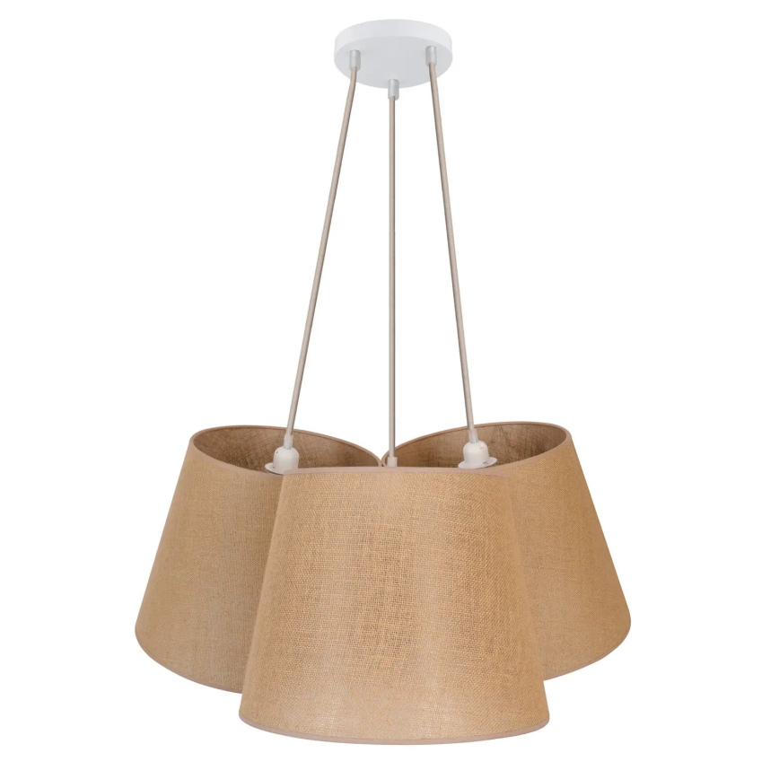 Duolla - Candeeiro suspenso ROSSA 3xE27/15W/230V diâmetro 75 cm castanho