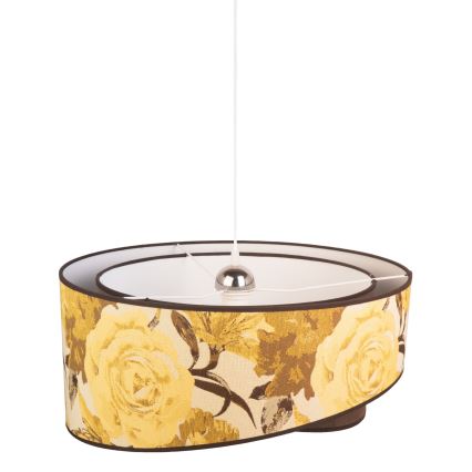Duolla - Candeeiro suspenso ROYAL 1xE27/40W/230V diâmetro 50 cm amarelo
