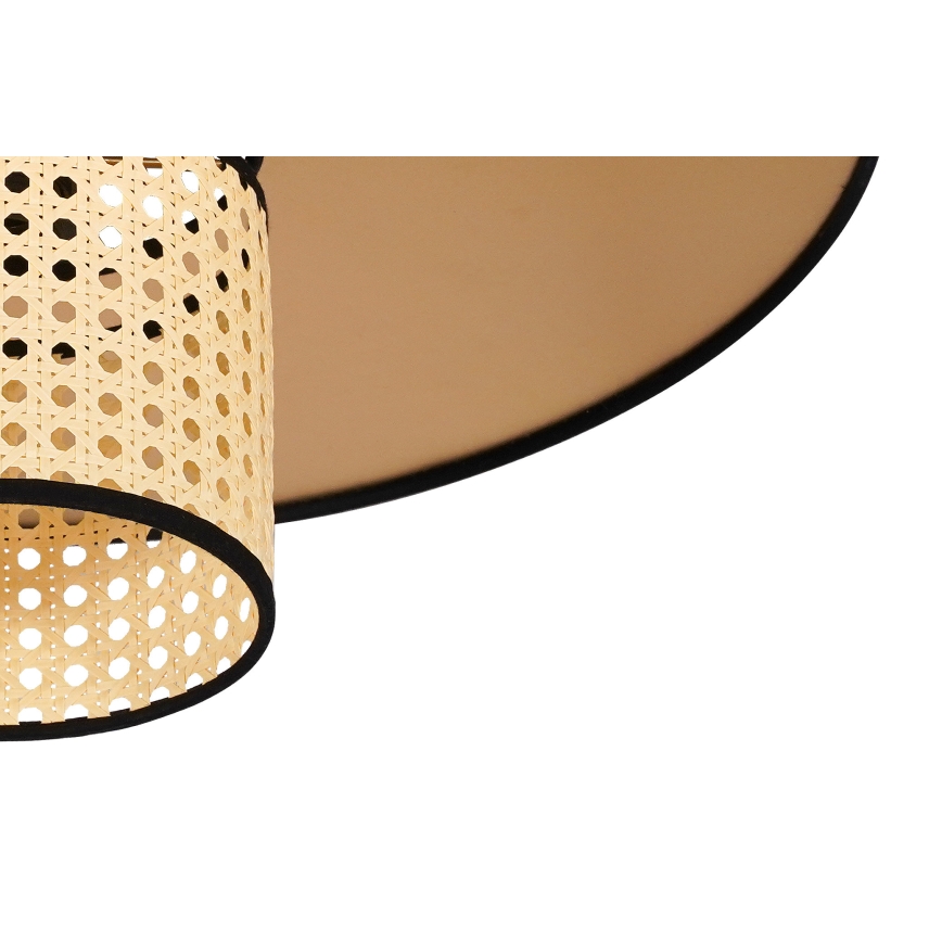 Duolla - Candeeiro suspenso TOKYO RATTAN 1xE27/15W/230V diâmetro 50 cm dourado/vime