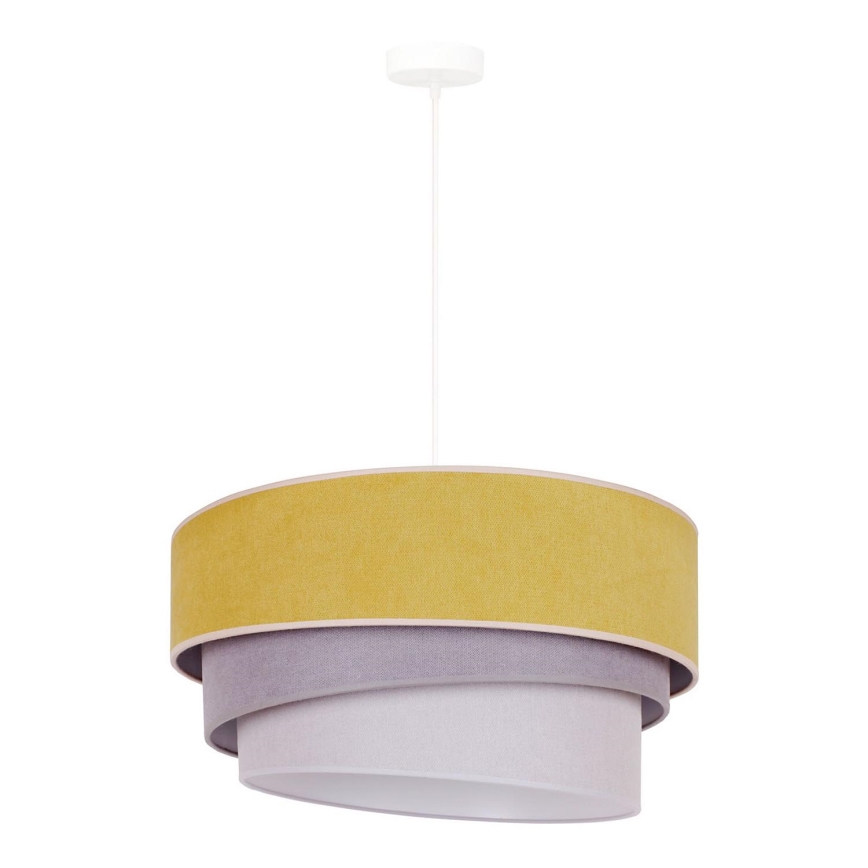 Duolla - Candeeiro suspenso TRIO 1xE27/15W/230V diâmetro 45 cm amarelo/cinzento/branco