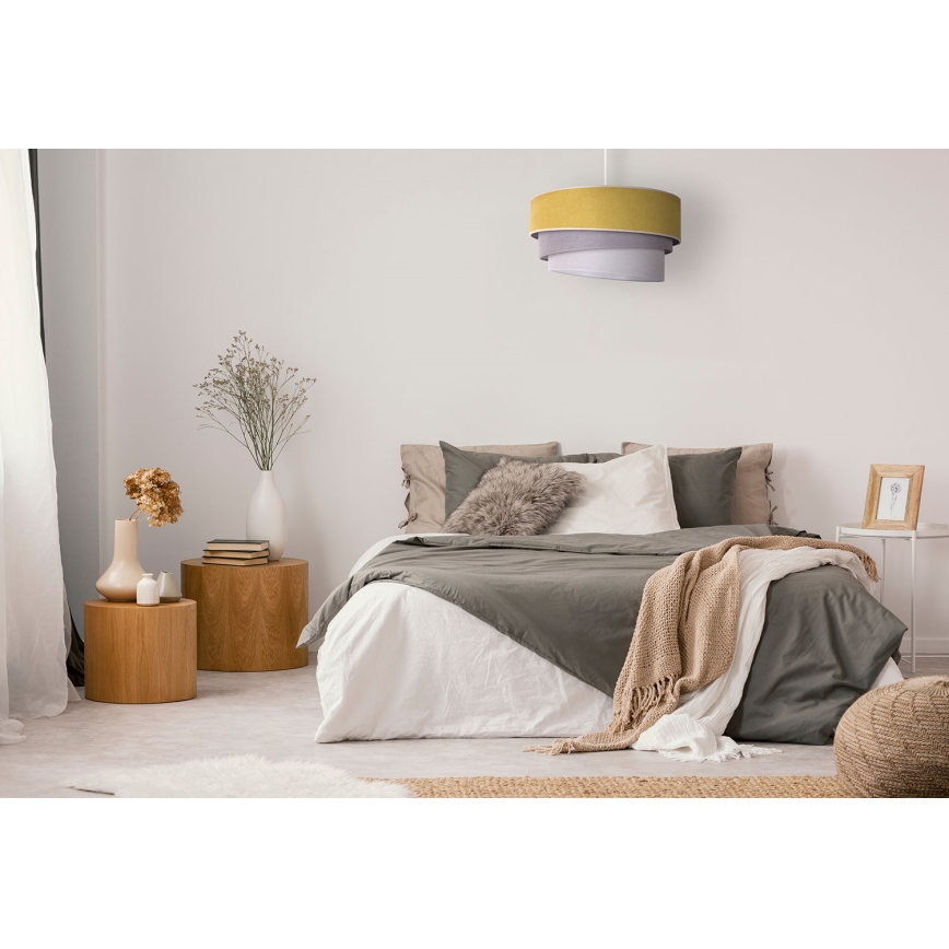 Duolla - Candeeiro suspenso TRIO 1xE27/15W/230V diâmetro 45 cm amarelo/cinzento/branco