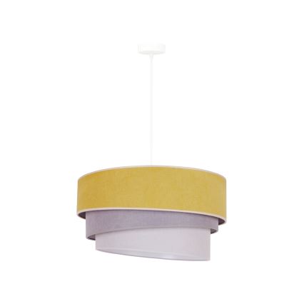 Duolla - Candeeiro suspenso TRIO 1xE27/15W/230V diâmetro 45 cm amarelo/cinzento/branco