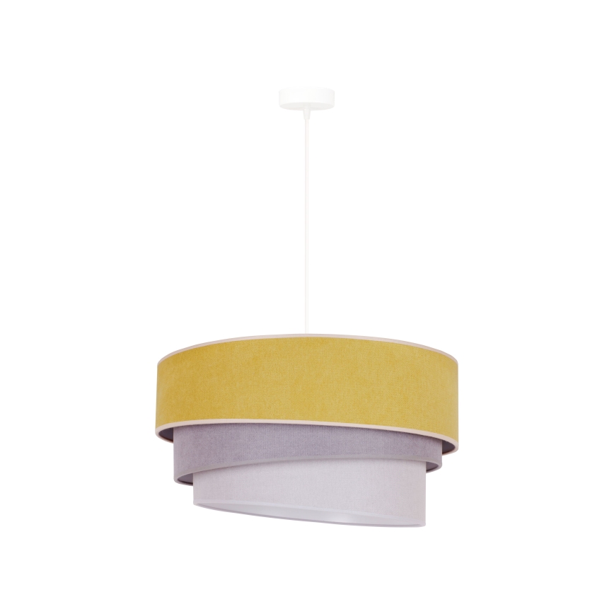 Duolla - Candeeiro suspenso TRIO 1xE27/15W/230V diâmetro 45 cm amarelo/cinzento/branco