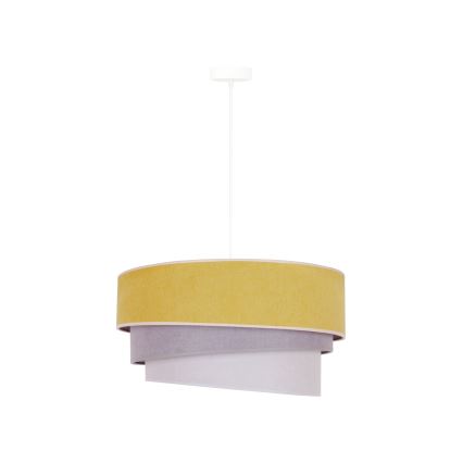 Duolla - Candeeiro suspenso TRIO 1xE27/15W/230V diâmetro 45 cm amarelo/cinzento/branco