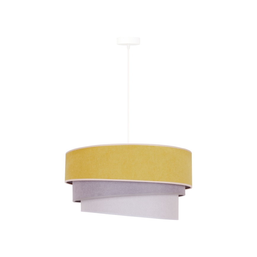 Duolla - Candeeiro suspenso TRIO 1xE27/15W/230V diâmetro 45 cm amarelo/cinzento/branco