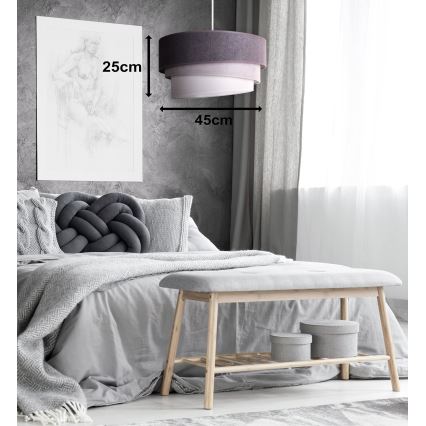 Duolla - Candeeiro suspenso TRIO 1xE27/15W/230V diâmetro 45 cm antracite/cinzento/branco