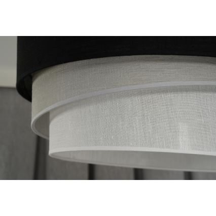 Duolla - Candeeiro suspenso TRIO 1xE27/15W/230V diâmetro 45 cm preto/cinzento/branco