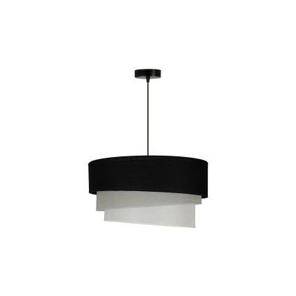 Duolla - Candeeiro suspenso TRIO 1xE27/15W/230V diâmetro 45 cm preto/cinzento/branco