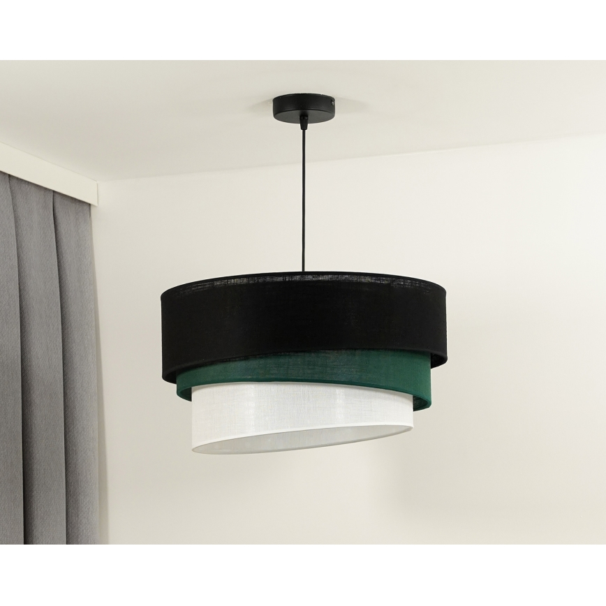 Duolla - Candeeiro suspenso TRIO 1xE27/15W/230V diâmetro 45 cm preto/verde/branco