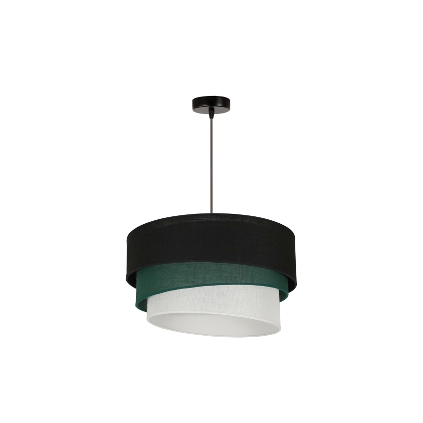 Duolla - Candeeiro suspenso TRIO 1xE27/15W/230V diâmetro 45 cm preto/verde/branco