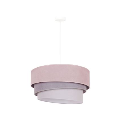 Duolla - Candeeiro suspenso TRIO 1xE27/15W/230V diâmetro 45 cm rosa/cinzento/branco
