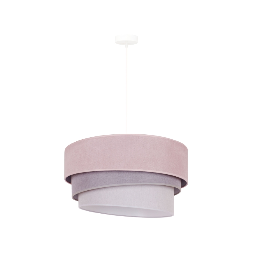 Duolla - Candeeiro suspenso TRIO 1xE27/15W/230V diâmetro 45 cm rosa/cinzento/branco