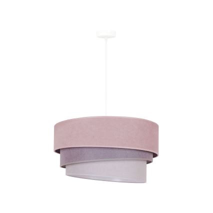 Duolla - Candeeiro suspenso TRIO 1xE27/15W/230V diâmetro 45 cm rosa/cinzento/branco