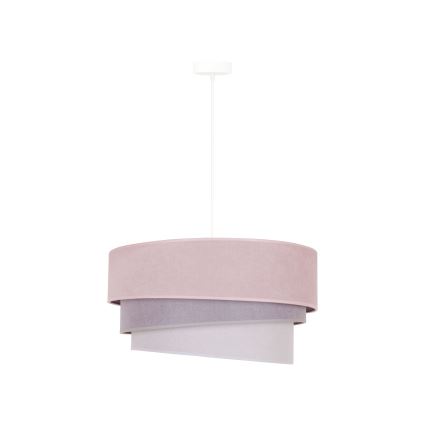 Duolla - Candeeiro suspenso TRIO 1xE27/15W/230V diâmetro 45 cm rosa/cinzento/branco