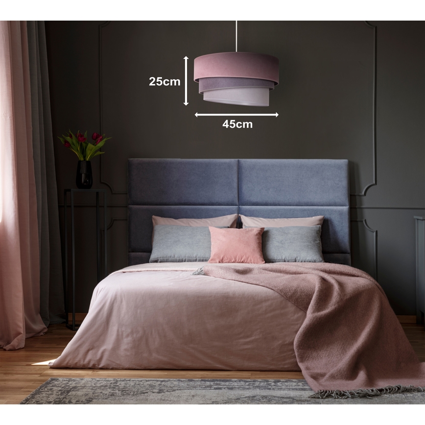 Duolla - Candeeiro suspenso TRIO 1xE27/15W/230V diâmetro 45 cm rosa/cinzento/branco
