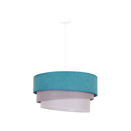 Duolla - Candeeiro suspenso TRIO 1xE27/15W/230V diâmetro 45 cm turquesa/cinzento/branco