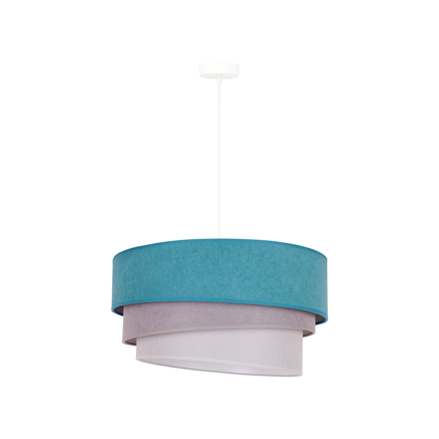 Duolla - Candeeiro suspenso TRIO 1xE27/15W/230V diâmetro 45 cm turquesa/cinzento/branco