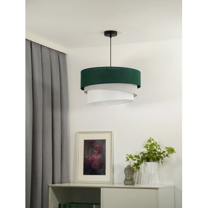Duolla - Candeeiro suspenso TRIO 1xE27/15W/230V diâmetro 45 cm verde/cinzento/branco