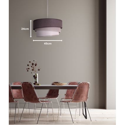 Duolla - Candeeiro suspenso TRIO 1xE27/40W/230V diâmetro 45 cm antracite/cinzento/branco