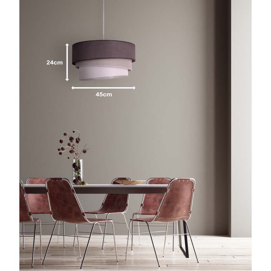 Duolla - Candeeiro suspenso TRIO 1xE27/40W/230V diâmetro 45 cm antracite/cinzento/branco