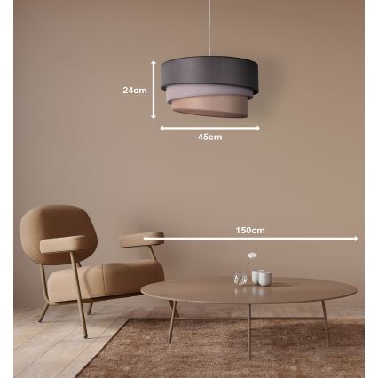 Duolla - Candeeiro suspenso TRIO 1xE27/40W/230V diâmetro 45 cm antracite/cinzento/castanho