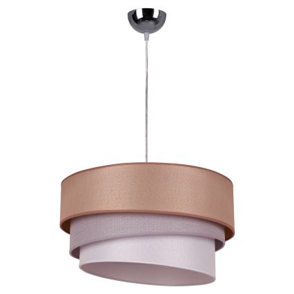 Duolla - Candeeiro suspenso TRIO 1xE27/40W/230V diâmetro 45 cm castanho/cinzento/prateado