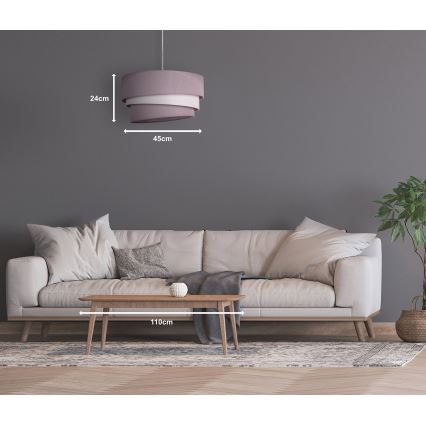 Duolla - Candeeiro suspenso TRIO 1xE27/40W/230V diâmetro 45 cm cinzento/branco