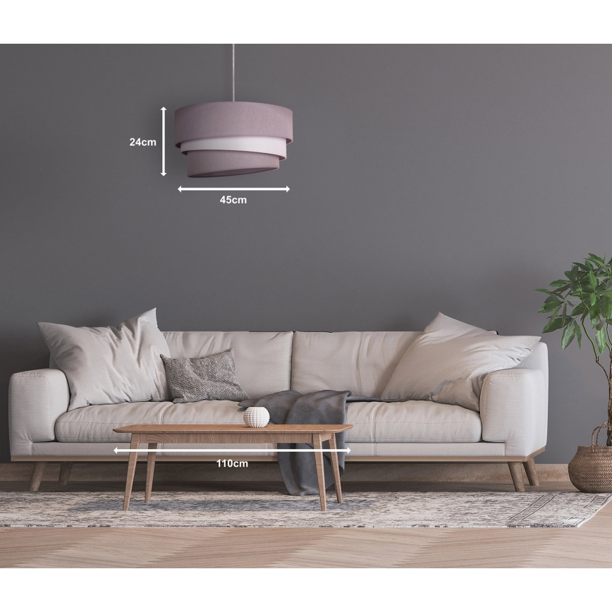 Duolla - Candeeiro suspenso TRIO 1xE27/40W/230V diâmetro 45 cm cinzento/branco