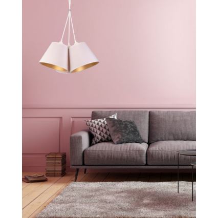 Duolla - Candeeiro suspenso TWIGGY 3xE27/40W/230V diâmetro 60 cm branco