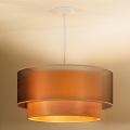 Duolla - Candeeiro suspenso WOOD BOHO 1xE27/15W/230V diâmetro 45 cm cobre/bege