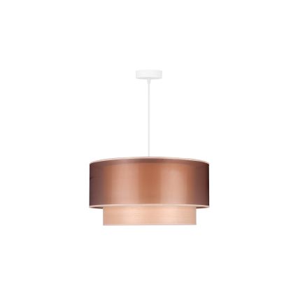 Duolla - Candeeiro suspenso WOOD BOHO 1xE27/15W/230V diâmetro 45 cm cobre/bege