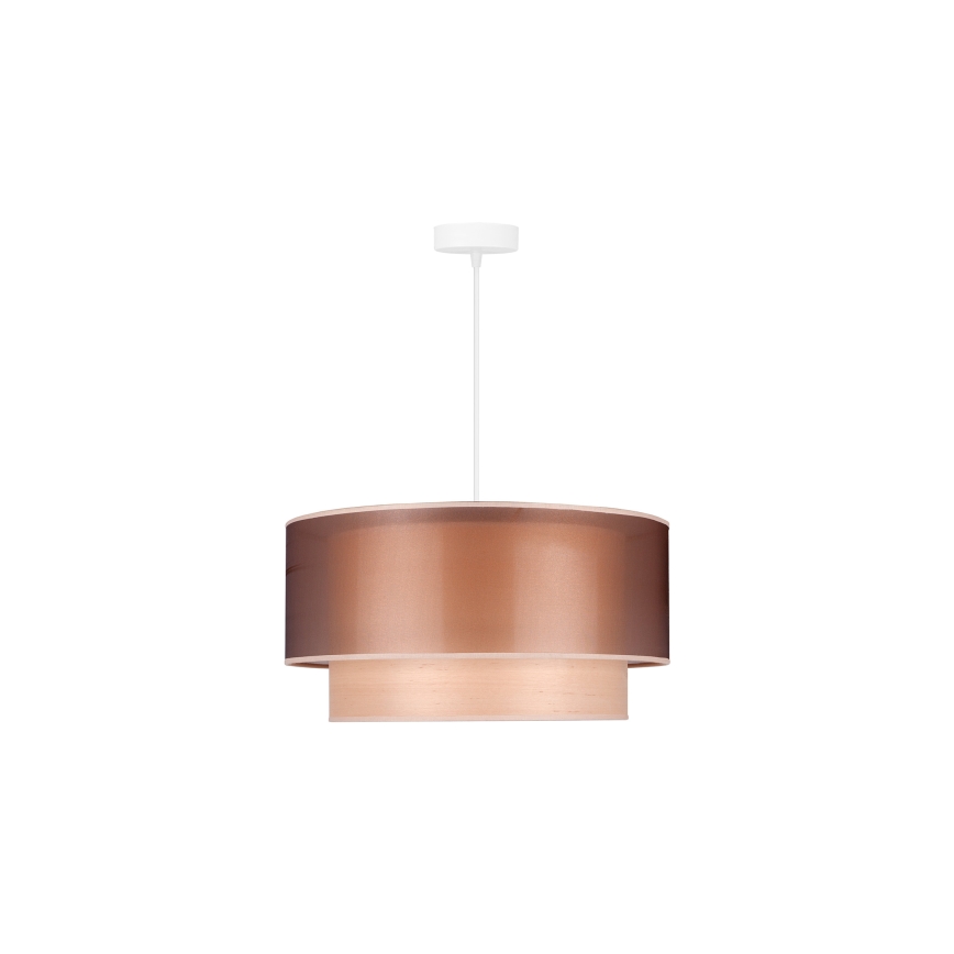 Duolla - Candeeiro suspenso WOOD BOHO 1xE27/15W/230V diâmetro 45 cm cobre/bege