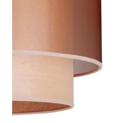 Duolla - Candeeiro suspenso WOOD BOHO 1xE27/15W/230V diâmetro 45 cm cobre/bege